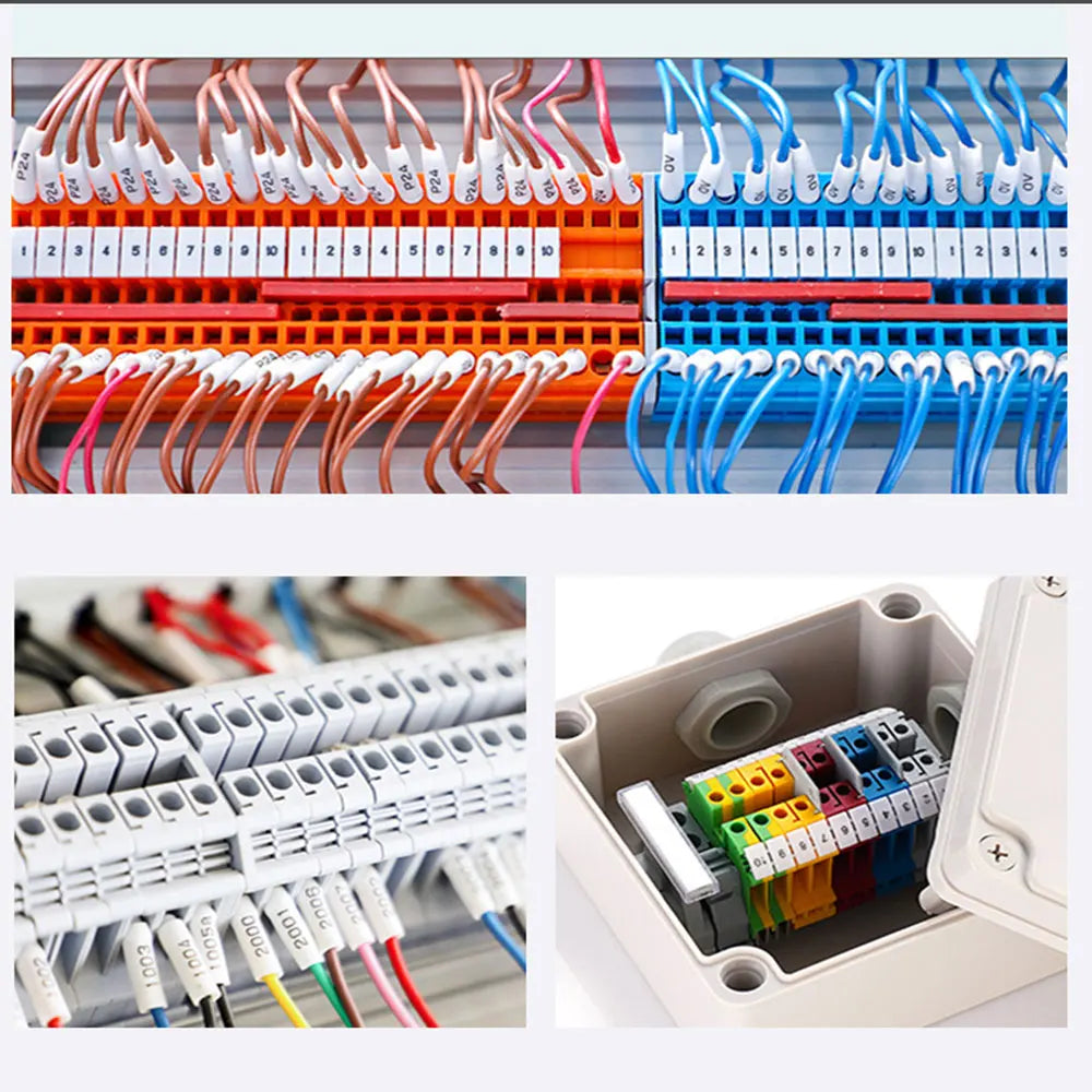 4PCS Terminal Connector UK-1.5/2.5/3/5/10 Wire Electrical Screw Cable Din Rail Terminal Blocks Strip Power Distribution Eletrico