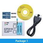 EZP2019 USB SPI Flash/EEPROM Programmer – Multi-Chip Support (24/25/93/BIOS) with 5 Universal Adapter Sockets