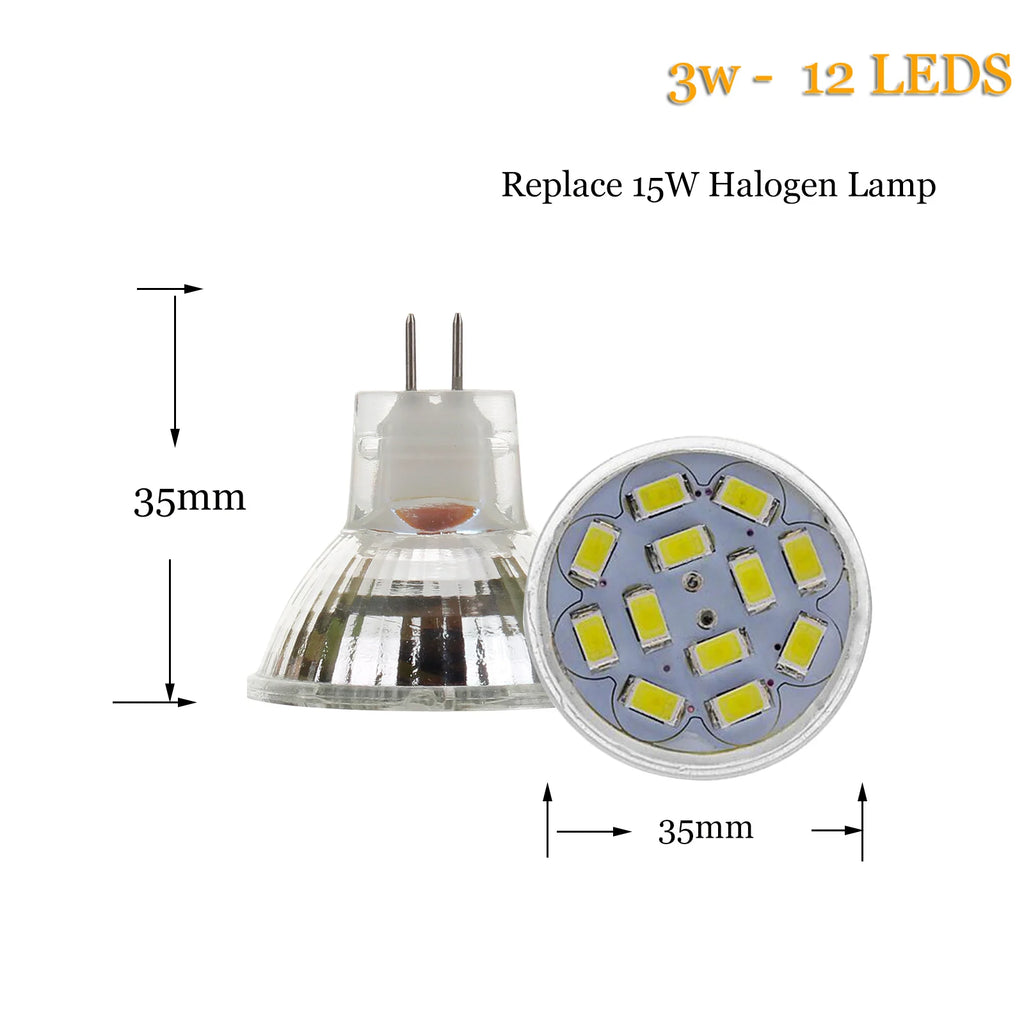 MR11 LED Spotlight Bulb GU4 DC 12V 5730 SMD 2W 3W 4W Glass Shell Replace 25W Halogen Lamps For Home Ceiling Decor