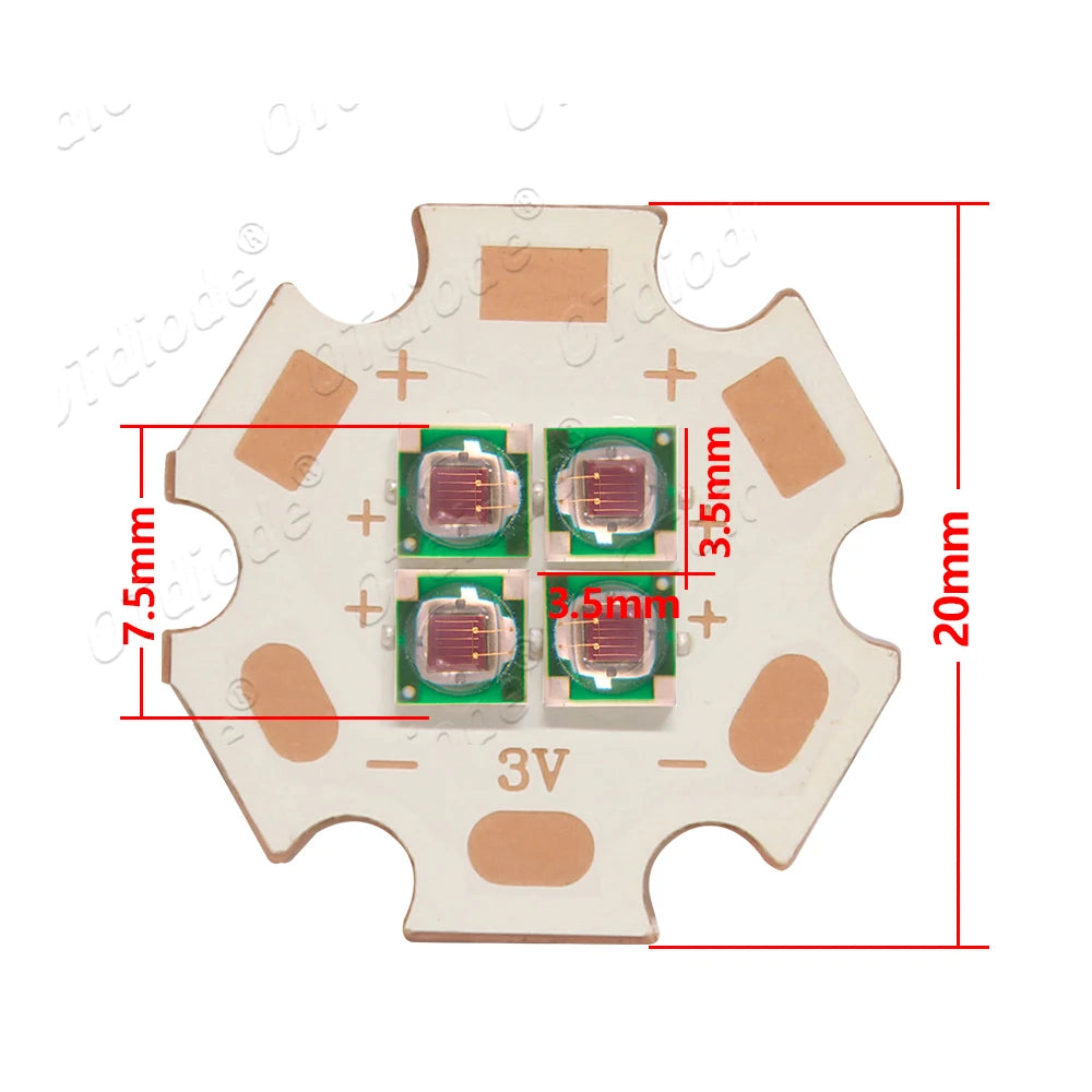 IR LED 10W High Power Chip Infrared 660nm/730/760/810/850/940nm 12W 3535 Bead 2V 4V 8V 700/1400/2800mA For Night Vision Security