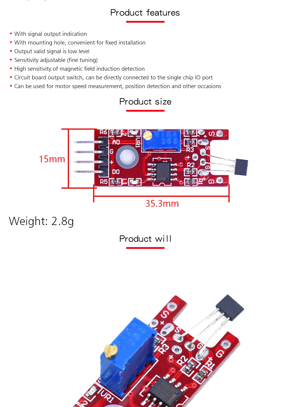 10-2PCS,KY-024 Linear Magnetic Hall Sensor Board Switch Speed Counting Hall Sensors Module For Arduino Diy KY024 Hall Sensor