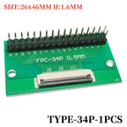 1PCS FFC/FPC Conversion Board 0.5mm Connector to 2.54MM Double Row Bent Pins 4/10/14/15/16/22/26/30/32/36/42/45/60/64/68/80/96P