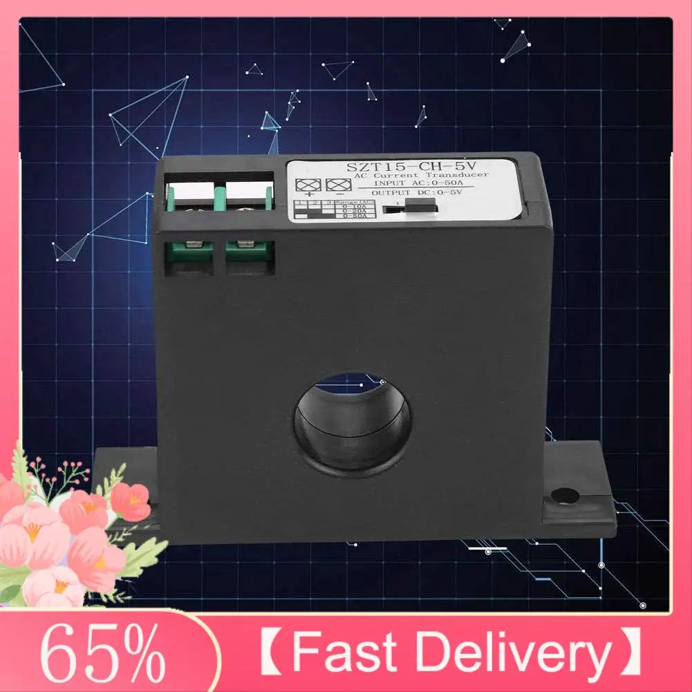 ~Latest Model AC Current Transducer Transmitter Transformer Sensor AC Current Converter AC 0-50A To DC 0-5V SZT15-CH-5V