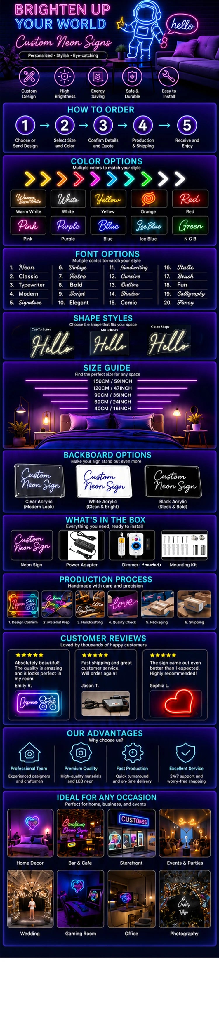 Custom Neon Sign Private Dimmable LED Light for Family Birthday Bar Wedding Party Company Business Logo Neon Sign Night Lights
