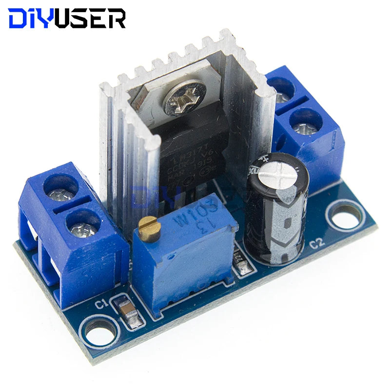 DIYUSER LM317 Adjustable Voltage Regulator Power Supply LM317 DC-DC Converter Buck Step Down Circuit Board  Linear Regulator