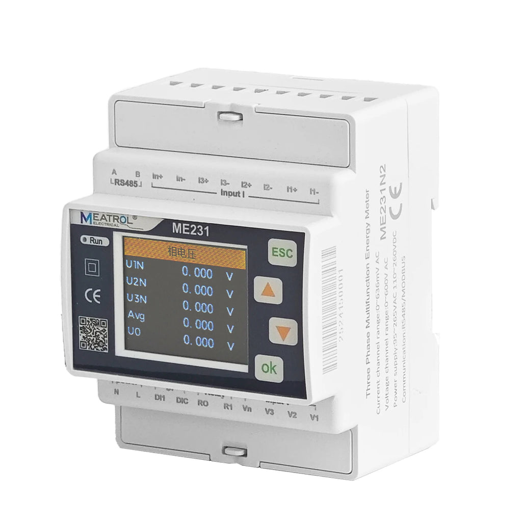 RS485 Digital Meter Modbus ME231 Din Rail Three Phase Rogowski Coil Multi-Tariff Smart Energy Meter