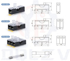 1PCS 6X30mm Glass Fuse Holder FS-101 Din Rail Mount Single Pole 6*30 Fuse Casing 0.5A ~ 30A