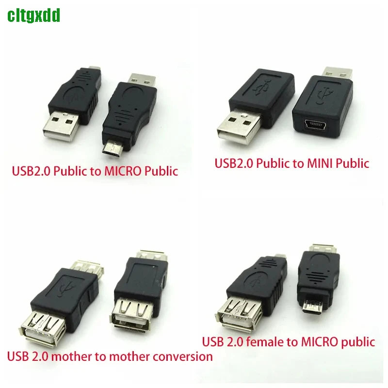 Cltgxdd USB 2.0 Adapter Mini 5P to A Male Female Micro to USB Android Data Side T Port Converter Selector Connector