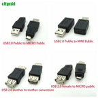 Cltgxdd USB 2.0 Adapter Mini 5P to A Male Female Micro to USB Android Data Side T Port Converter Selector Connector
