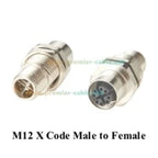M12 A Code 5Pin Male to Female Converter IP67 Shielded Bulkhead Feedthrough Panel Mount Connector Receptacle 60V 4A for NMEA2000