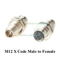 M12 A Code 5Pin Male to Female Converter IP67 Shielded Bulkhead Feedthrough Panel Mount Connector Receptacle 60V 4A for NMEA2000