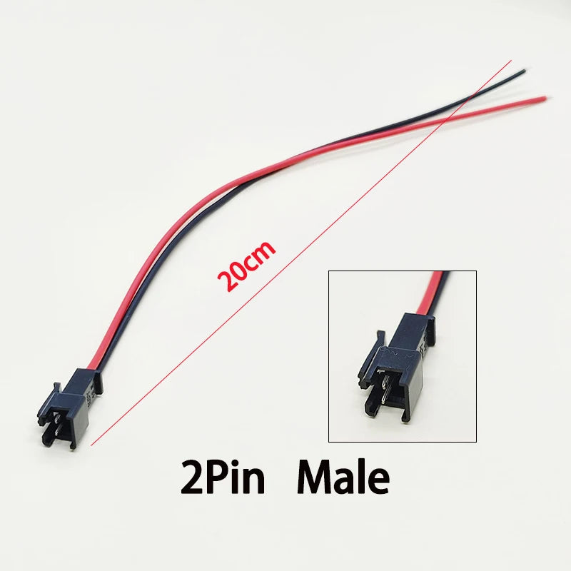 5/10PCS SM Terminal Wire JST Docking Plug 20CM Length 2/3/4/5/6Pin 2.54MM Tin Plated Male Female Connector