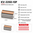 1Pc Wire Electrical Cable Connectors Plug-in Terminal Block PTFIX 2.5mm² Splitter Spliceable DIN-Rail Mounting Junction Box Too