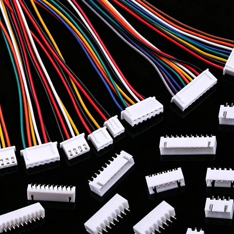 5Sets Electronic Connector Kit with Cables SH1.0 JST1.25 ZH1.5 PH2.0 XH2.54 Female to Male 2-10 Pin Options for DIY Projects