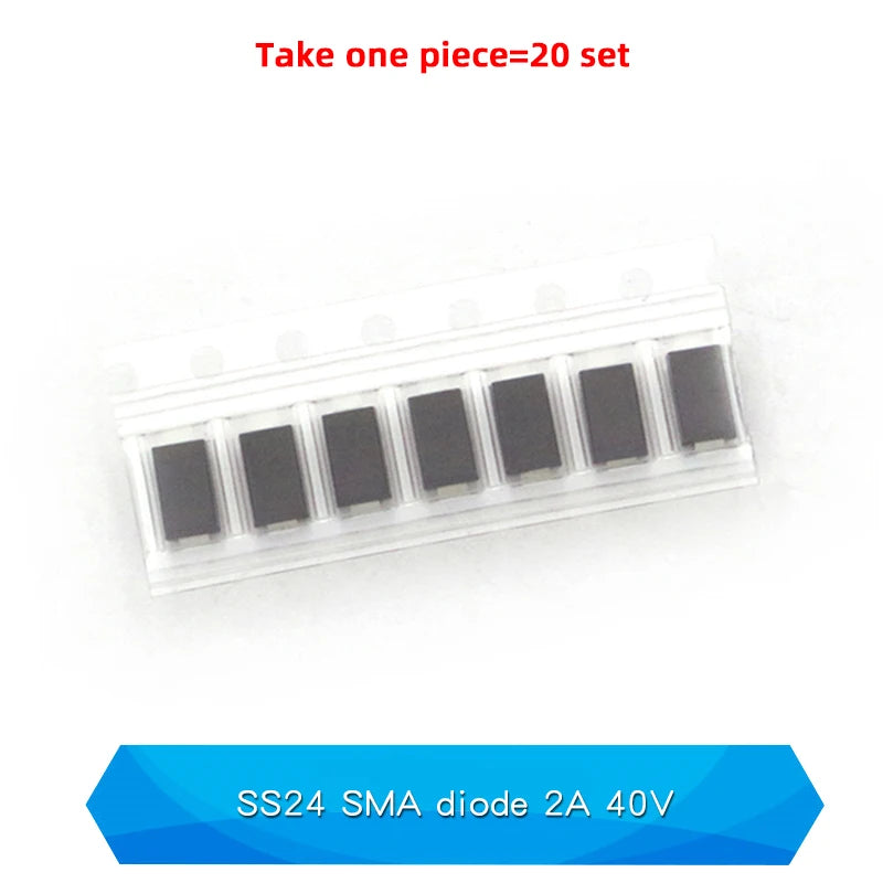 20PCS M1 M2 M4 M7 S4 SMA 1A 1N4001 4002 4004 4007 SS12 SS310 RS1M RS2M ES1D ES1J US1M SMD Schottky Rectifier Diode DO-214AC
