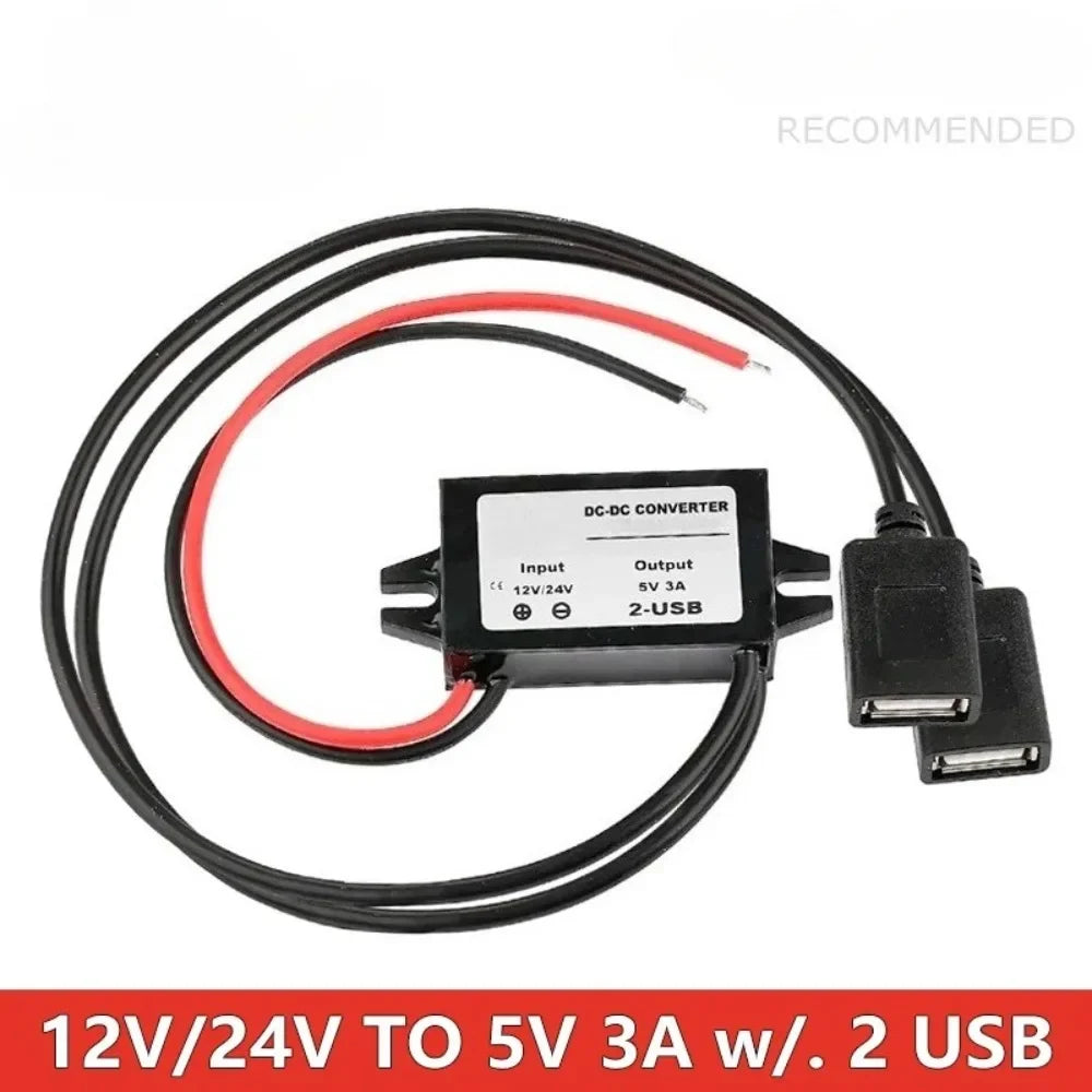 12V 24V to 5V 3A Car Buck Converter DC-DC Step Down Voltage Power Supply Adapter for Type-C USB Mini USB Micro USB Adapter CE