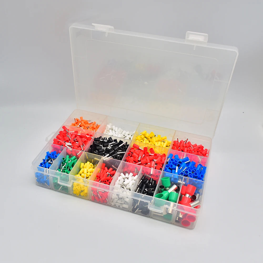700-2120pcs European Style Tubular Terminals Ve Insulated Terminals Household Electrician Quick Wiring Cable Wire Connector Set