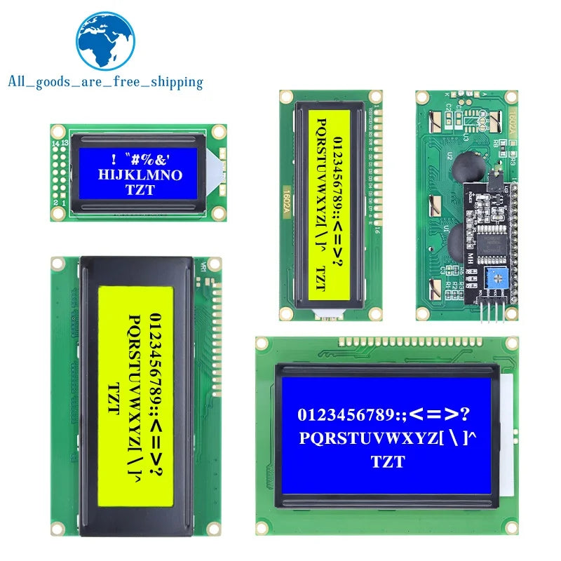 TZT LCD1602 LCD 1602 LCD2004 LCD 2004 LCD12864 LCD0802 Module Blue Green Screen 16x2 20X4 Character LCD Display Module HD44780