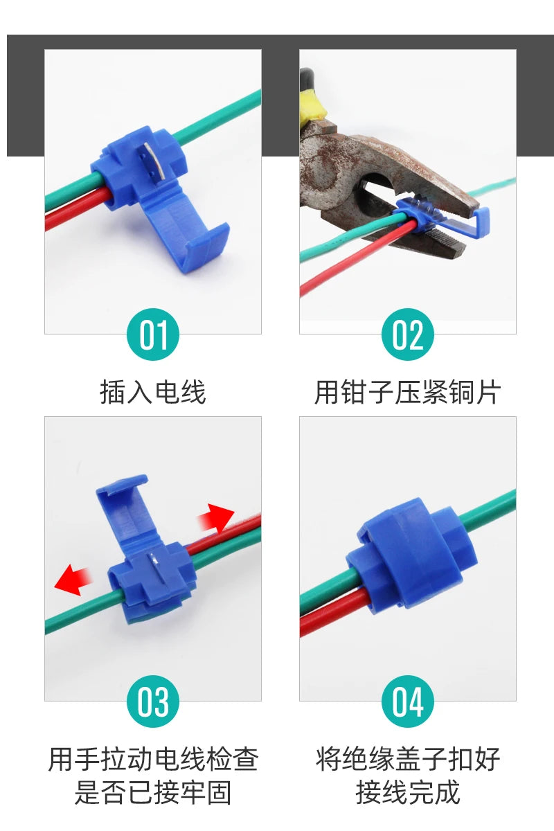 50/20/10PCS Red Electrical Cable Connectors Fast Quick Splice Lock Wire Terminals Crimp 22-16 18-14 12-10AWG Wire Connector