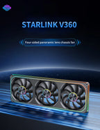 V360/120 ARGB Computer Case Cooling Fan, Infinity Mirror Series/CD pattern/Hydraulic bearings Integrated cooling fan