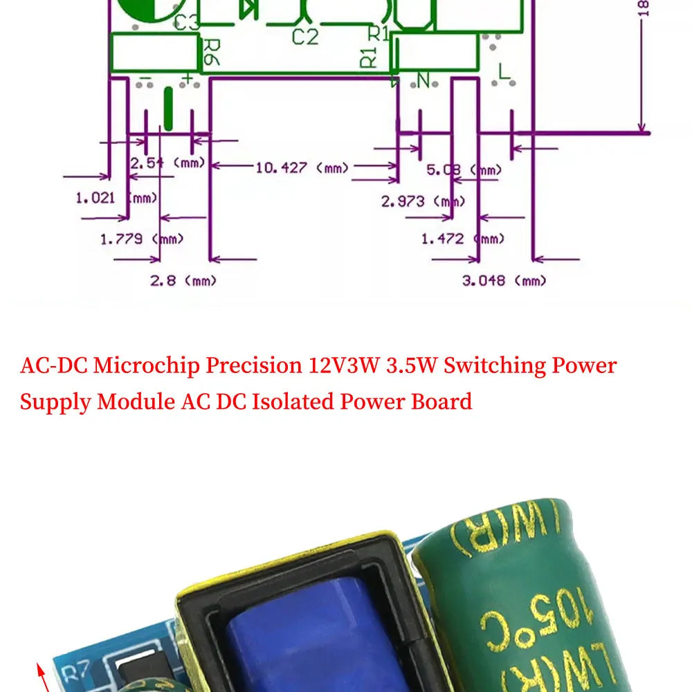 AC-DC 5V 700mA 12V 300mA 3.5W Isolated Switch Power Supply Module Buck Converter Step Down Module 220V turn 5V/12V