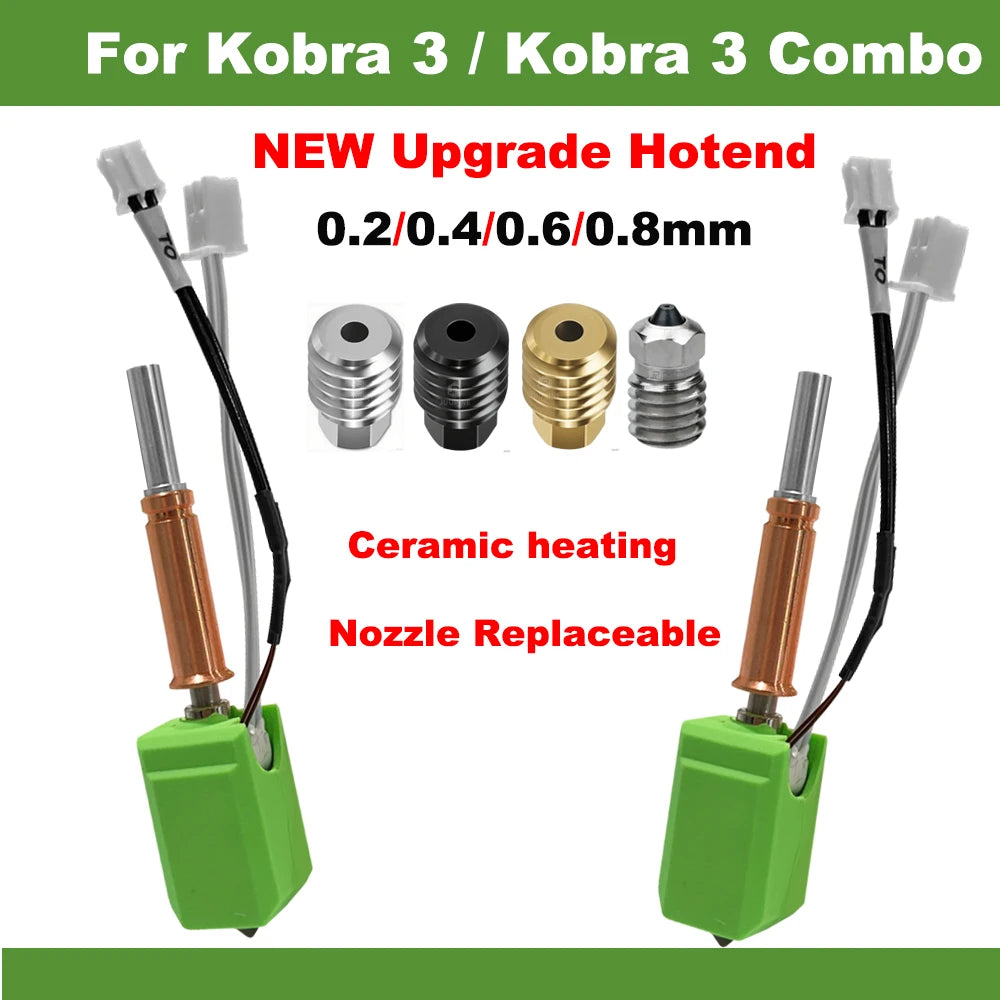 Upgraded Hotend kit For Anycubic Kobra 3 Bi metal Heatbreak 24V 60W Ceramic Hot End Thermistor Nozzle For Anycubic Kobra 3 Combo