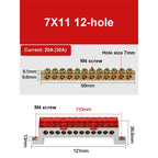 A10 Series 7*11 9*14 3/4/5/6/7/8/10/12 Hole Zero Ground Row Copper Bar Connection Terminal Wiring Terminal of Distribution Box
