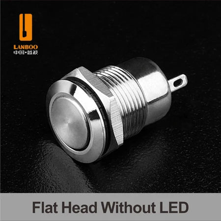 LANBOO 12mm Economy Mini Metal Push Button Switch 1NO Ring/Power Illumination Momentary or Latching