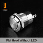 LANBOO 12mm Economy Mini Metal Push Button Switch 1NO Ring/Power Illumination Momentary or Latching