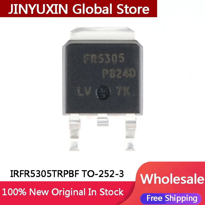 10-100Pcs New IRFR5305TRPBF IRFR5305 TO-252-3 P Channel 55V 31A SMD MOSFET IC Chip In Stock Wholesale