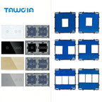 TAWOIA 1/2/3Gang Wall Touch Switch 1/2/3Way Function Base Stair Switches Spare Parts Sensor 157Glass Panel DIY Free Combination