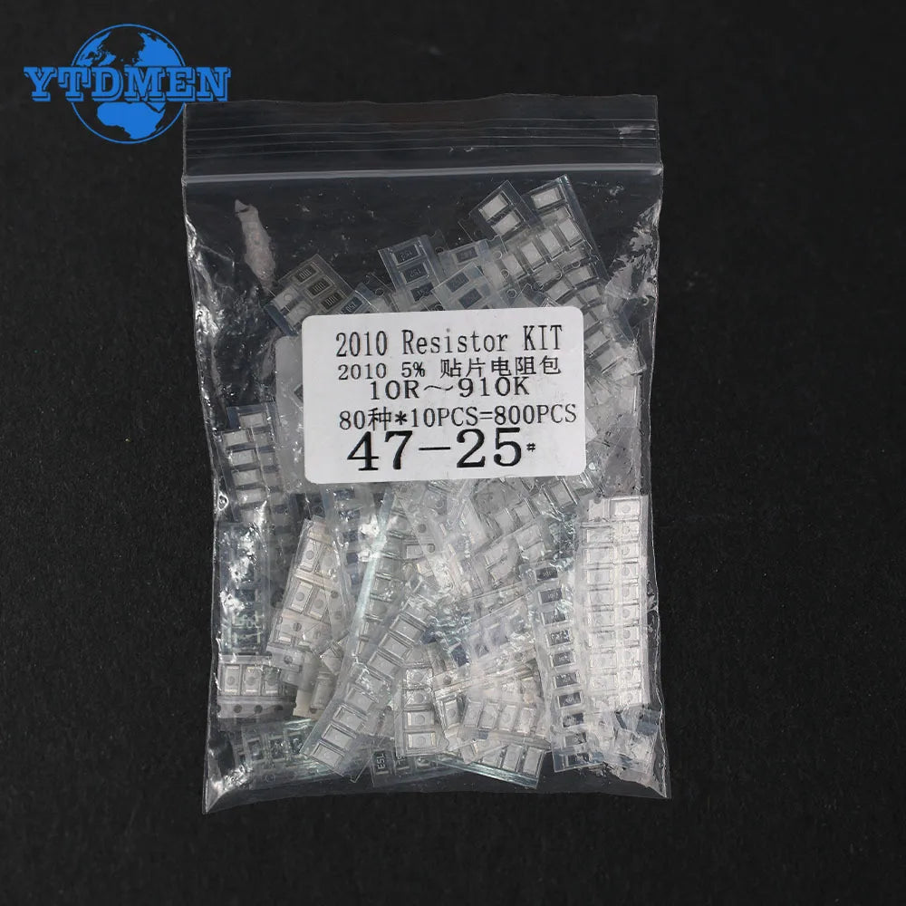 800-4000PCS 80 Values Resistors Kit 0402 0603 0805 1206 2010 SMD Resistor 10R~910K Ohm DIY Kit Resistance 5%