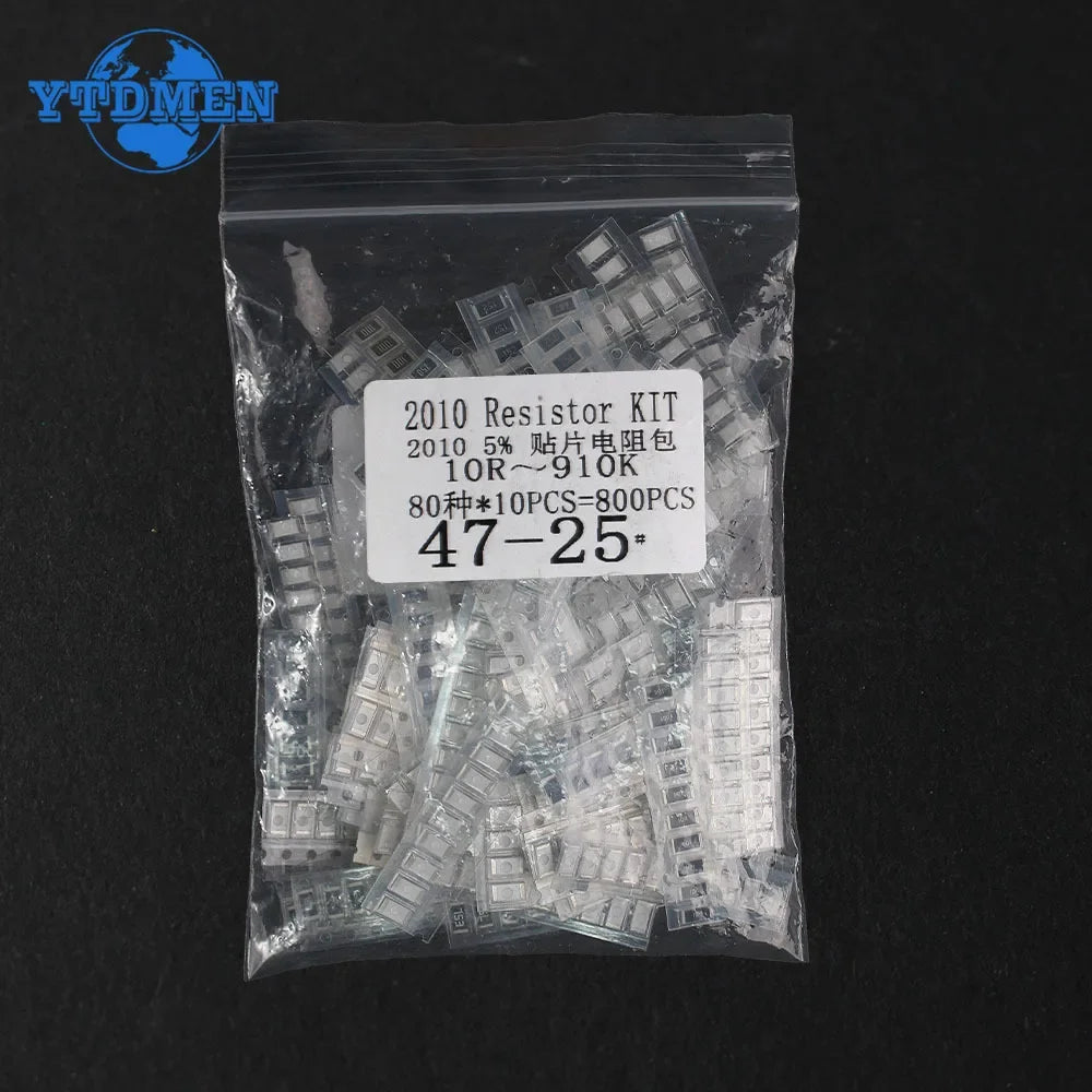800-4000PCS 80 Values Resistors Kit 0402 0603 0805 1206 2010 SMD Resistor 10R~910K Ohm DIY Kit Resistance 5%