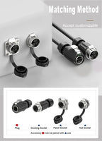 EW-LP16 IP68 Waterproof 20A 600V AC 2Pin 3Pin Crimping Quick Connection Power Aviation Connector Male Plug Female Socket Panel