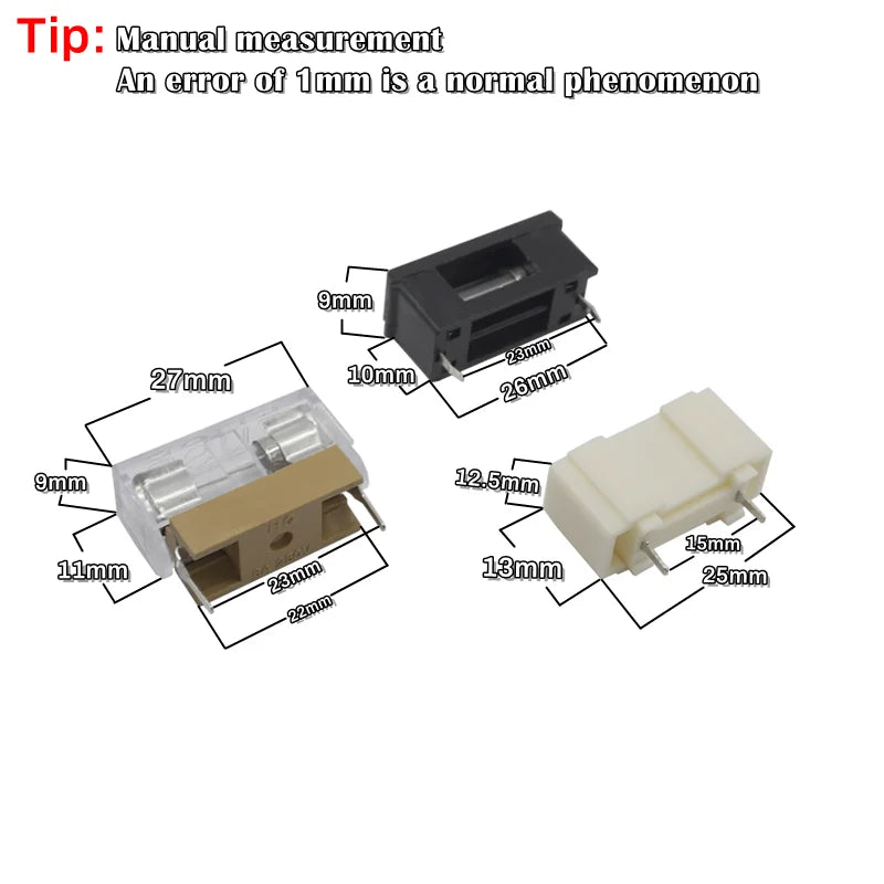 10pcs BLX-A  5*20mm Glass Fuse Holder BF-013 Transparent Insurance Tube Socket With 1A 2A 3A 4A 5A 6A 7A 8A 10A 15A 5x20MM Fuses