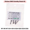 90PCS 9Values SMD Schottky Diode Kit M1 M4 M7 SS14 SS16 SS24 SS26 SS34 SS36 for Electronic Rectification Projects M1