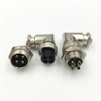 5 Sets Electric GX16 M16 Elbow 90 Degree Right Angle 4 Pin Aviation Connector Female Plug and Male Chassis Mount Socket