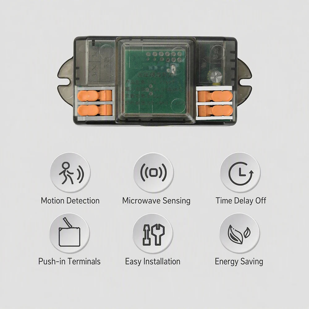 Ac 110v-220v Human Presence Sensor Switch 24ghz Microwave Radar Controller Detection Micro-motion Intelligent Sensor Switch