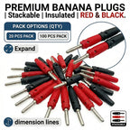 20/100PCS 4mm Stackable Banana Plug Connectors, Insulated High Current Plugs with Screw Terminal for Speaker,Multimeter and Test