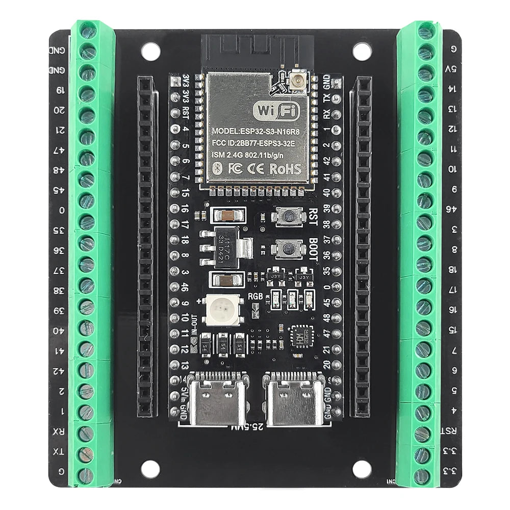 ESP32-S3 Development Board with Expansion Adapter Kit 2.4G Wifi BT Module MCU ESP32-S3 N16R8 44Pin Type-C ESP32-S3