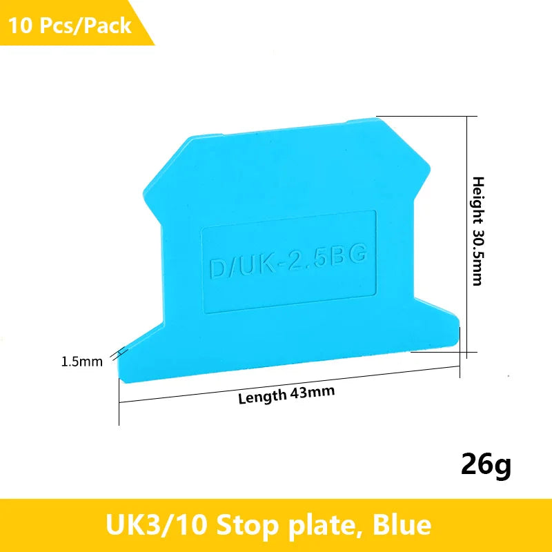 UK 2.5 Terminal Block UK2.5B Screw Connection Connect Strip 2.5B/3N/5N/6N/10N  2.5mm² Cable Electrical Din Rail Wire Connector