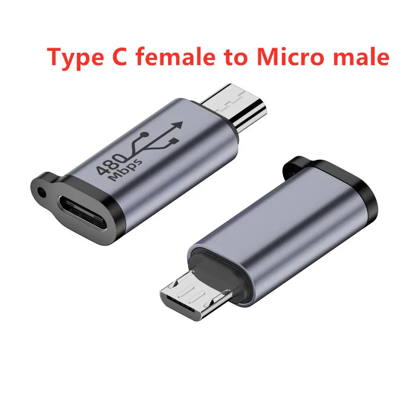 Usb Type C to Mini USB MicroUSB Adapter Micro USB to TypeC Mini USB Converter Connector Support Charge Data Sync 480Mbps 18W