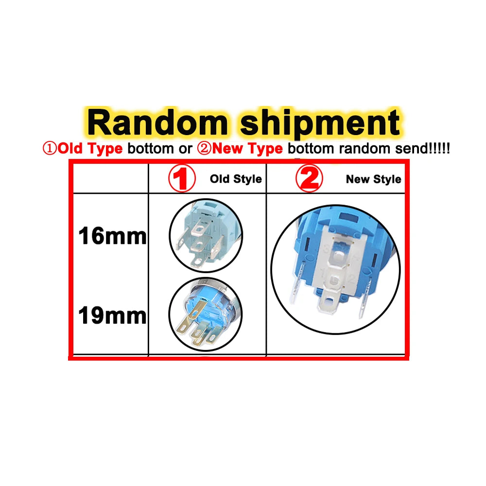 1pc 16/19mm Momentary Reset Fog Lamp Metal Push Button Switch with Connector Car Symbols LED Oxidized Black 12V Latching Fixed