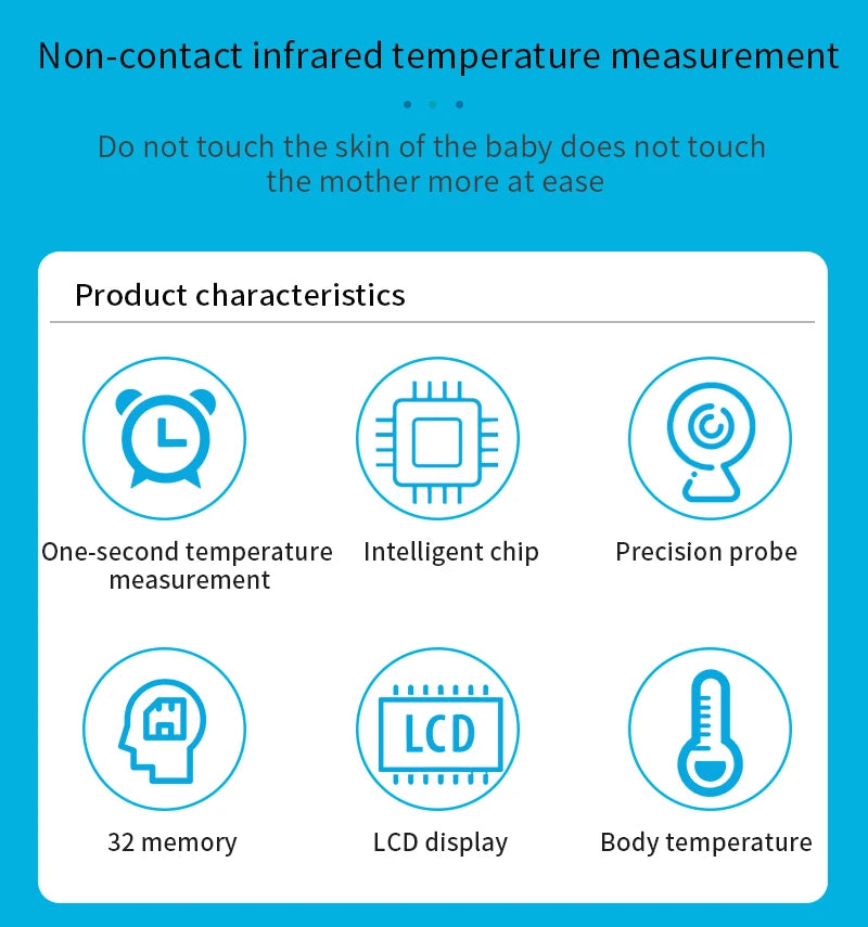 Multifunction Thermometer Three-color Backlit Display Forehead Thermometer Digital Display Infrared Alarm Human Body Thermometer