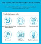 Multifunction Thermometer Three-color Backlit Display Forehead Thermometer Digital Display Infrared Alarm Human Body Thermometer