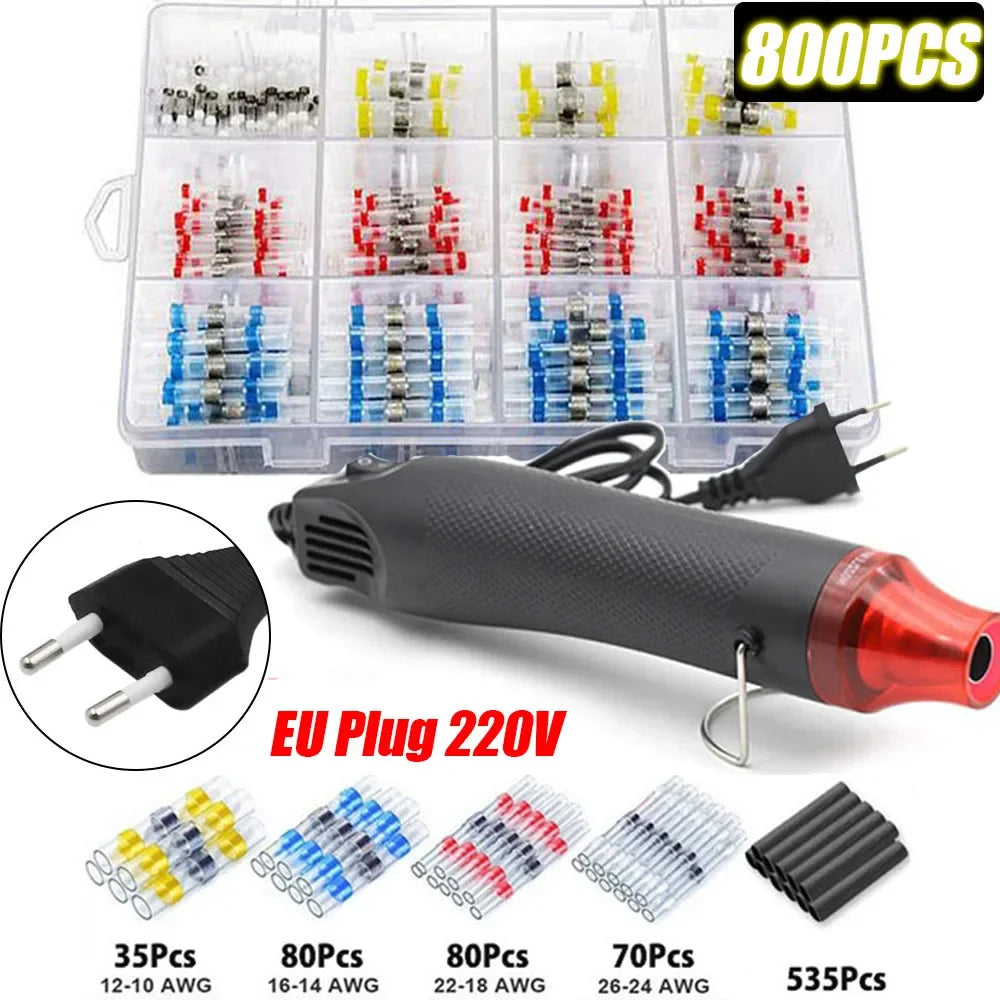 50-1200PCS Heat Shrink Tubing Wires Cable Sleeves Waterproof Solder Seal Wire Connector Electric Cable Protection with Heater