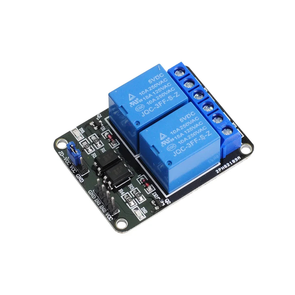 5V 2 Channel Relay Module with Optocoupler Isolation Compatible Arduino ESP32 Raspberry Pi PLC DIY Projects 1/5/10 PCS