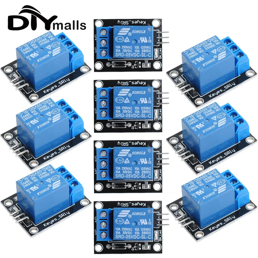 10pcs 5V 1 Way Channel Relay Module SRD-05VDC-SL-C with NO/NC Contact Control Support High Level Trigger for Arduino