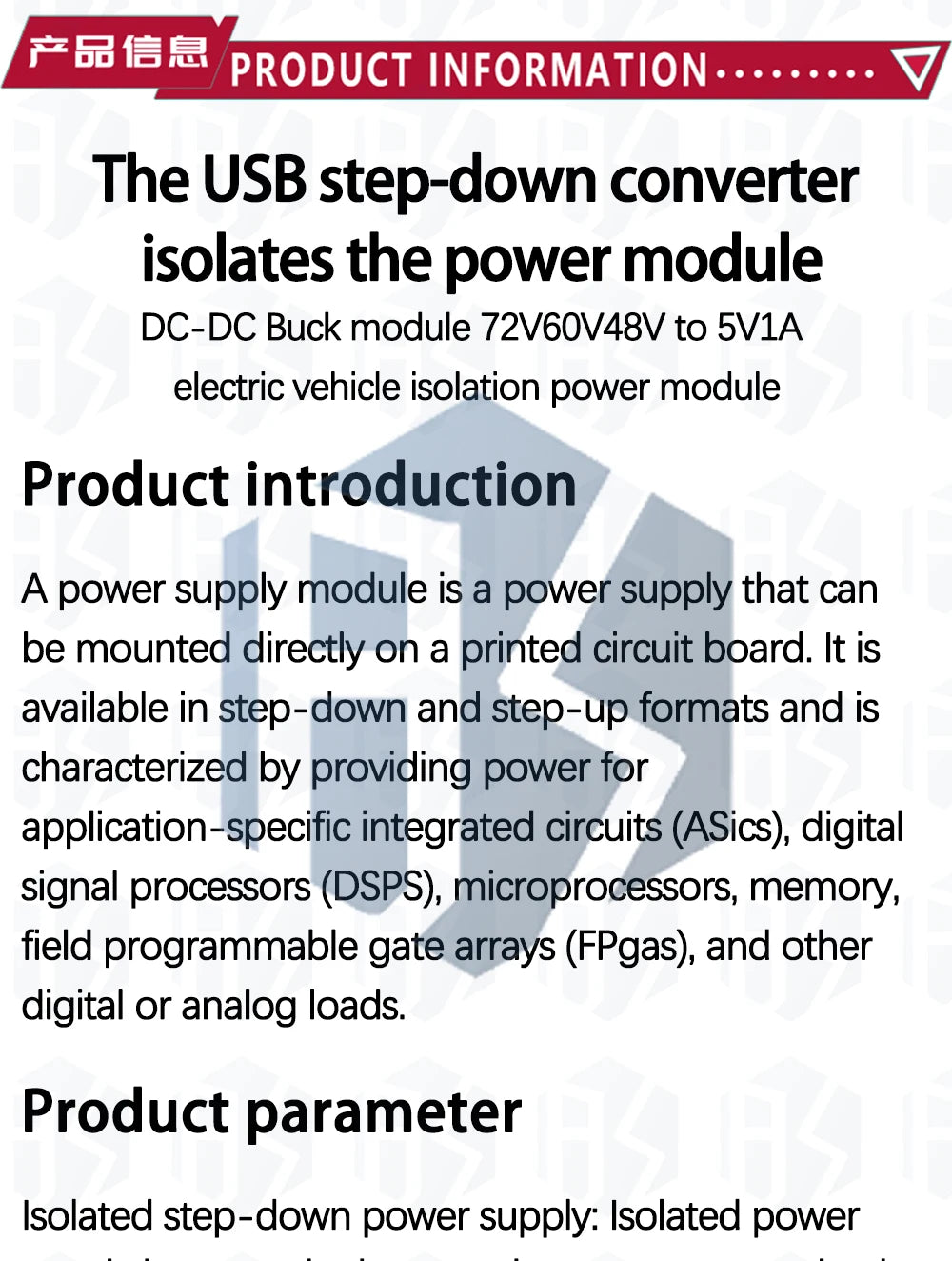 USB DC Step Down Module Isolated Power Supply Buck Converter Stabilizer 12V 24V 36V 48V 72V to 5V 1A