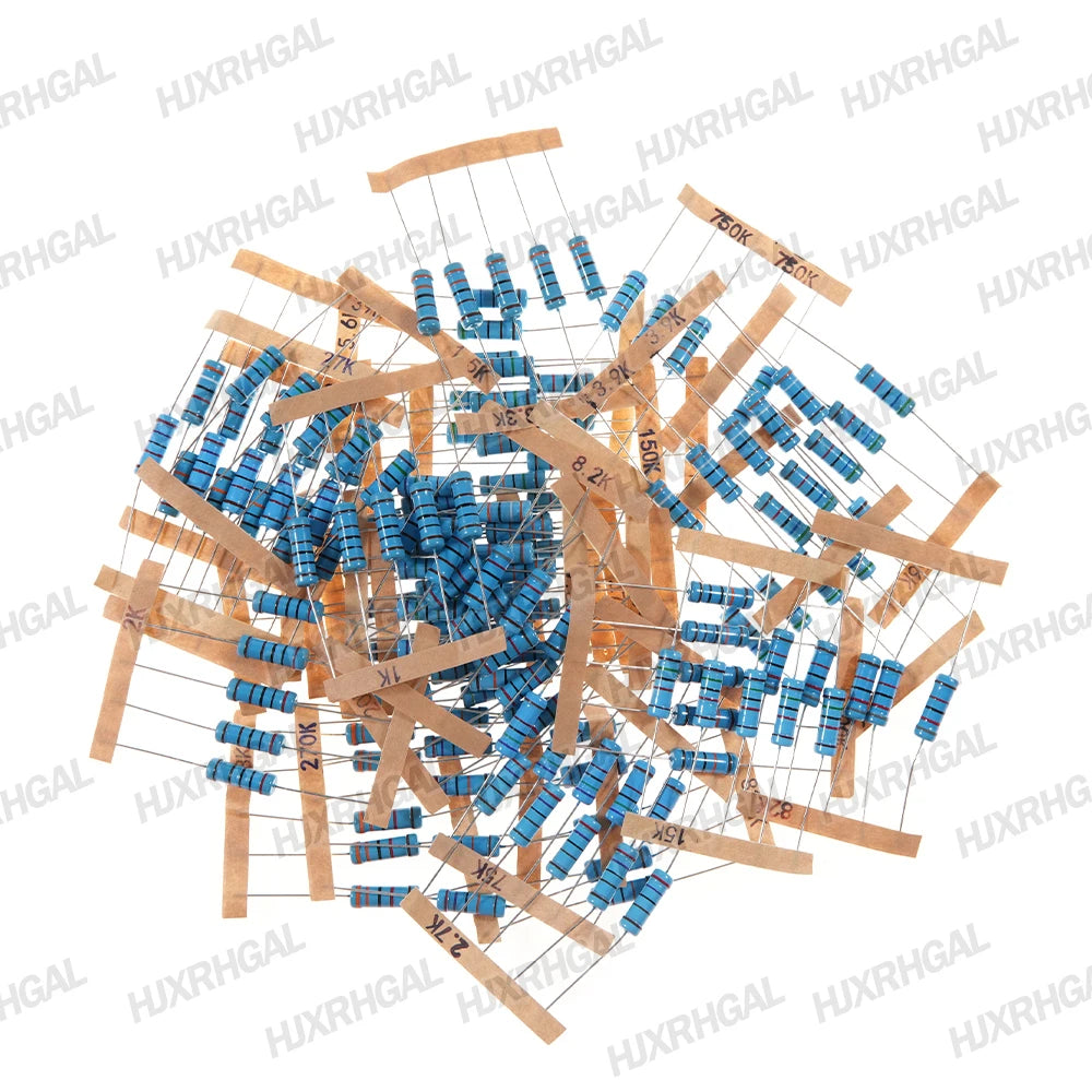 150PCS 300PCS 1/4W 1/2W 1W 2W 3W Resistance 1% Metal Film Resistor Assortment Kit Set 30Values Each 5/10PCS 1~750 1K~820K Ohm